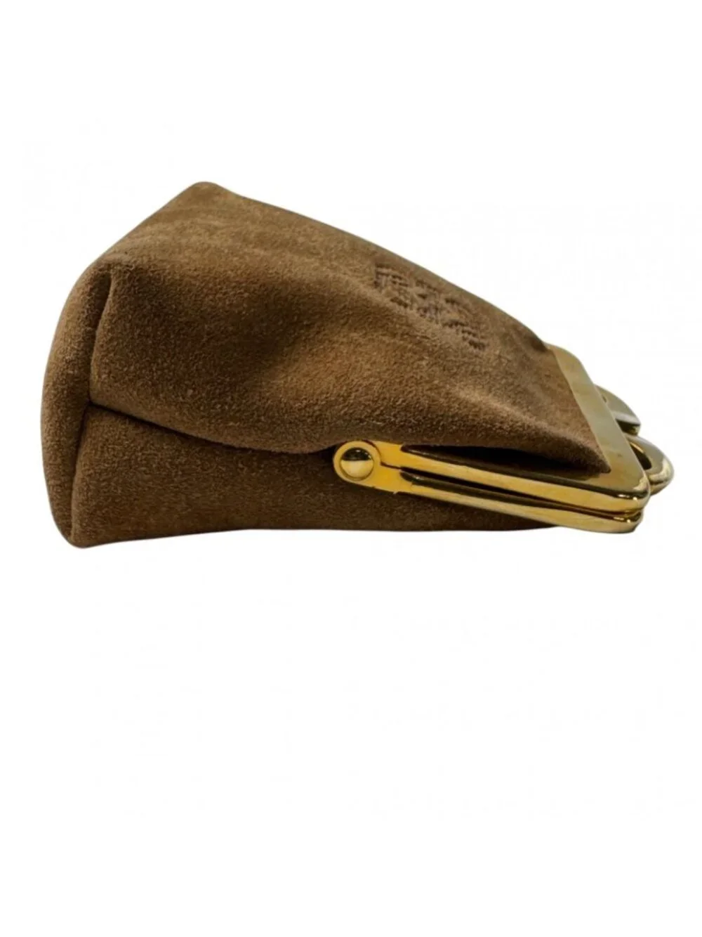 Loewe Anagram Suede Coin Case Kiss Lock Vintage